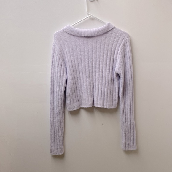 Lavender crop button up - Picture 4 of 4